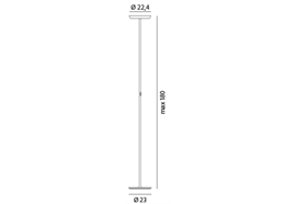 Stehleuchte Prince F1 LED 58W 2700°K schwarz matt  230V/H=max.180 Fuss=23 Kopf=22.4