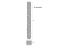Stehleuchte TOTEM 1900 LED 3000K 2x52W Poly.alu.  14'500lm B=250 H=1900 Poly.alu edelstahl