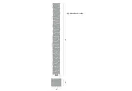 Stehleuchte TOTEM 2500 LED 3000K 123W Poly.alu.  17'200lm B=330 H=2500 Poly.alu edelstahl