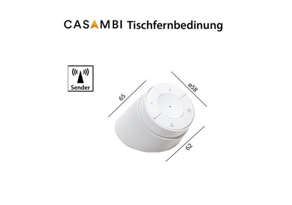 Tischfernbedinung per Funk Casambii TW oder RGB weiss  4-Kanal / D=58 H=65 / IP20