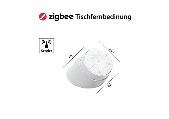 Tischfernbedinung per Funk Zigbeei TW oder RGB schwarz  4-Kanal / D=58 H=65 / IP20