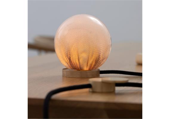 Tischleuchte 84 t 1W Led weiss - Glas kupferfarbig  230V / 2700K /Kugel D=120mm/ IP20