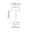 Tischleuchte bon jour unplugged kupfer  LED 2,5W 250lm 2700K CRI90 H=270 D=103 / IP20 | Bild 2