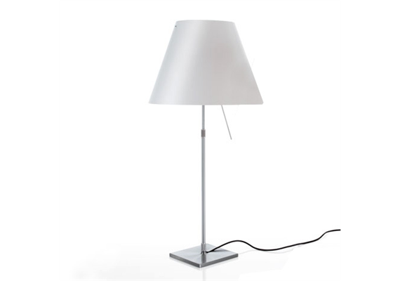 Tischleuchte Costanza D13 i. tav. o. Schirm  230V/E27 150W H 76-110 Fuss alu 18x18