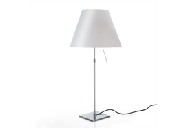 Tischleuchte Costanza D13 i. tav. o. Schirm  230V/E27 150W H 76-110 Fuss alu 18x18