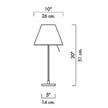 Tischleuchte Costanzina D13 LED pi. alu m.Schirm weiss  230V/E14/ LED 7W/H=51/Fuss 14x14 | Bild 2