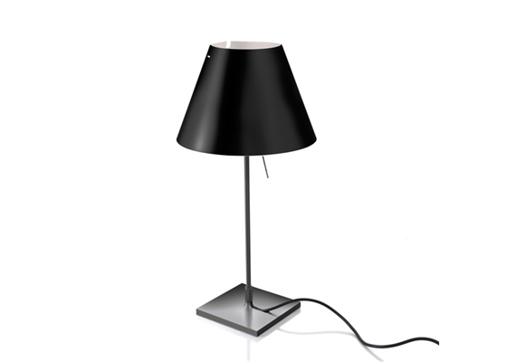 Tischleuchte Costanzina D13pi. schwarz / ohne Schirm  230V/E14/60W/H=51/Fuss 14x14