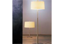 Tischleuchte DIANA Nickel-satiniert/Leine  230V/2xE27 12W/H=78x D=Schirm 40/cm Fuss=25 cm