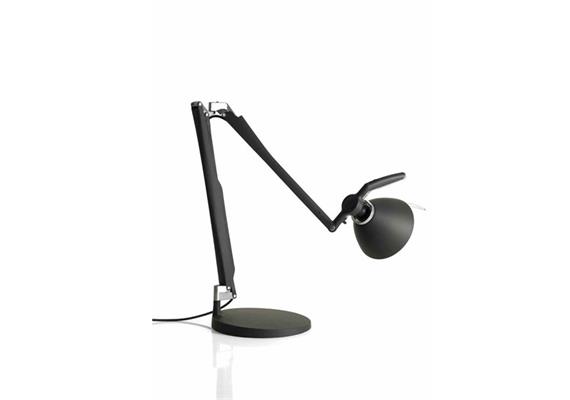 Tischleuchte Fortebraccio D33N.100 schwarz matt  230V/100W E27 Arm L:44+35.5 Ein/Aus