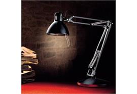 Tischleuchte JJ silbergrau matt  230V/ E27 1x 60W Kopf D=16cm H=18cm L=50+50cm