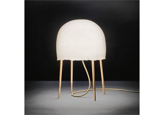 Tischleuchte Kurage weiss Washi-Papier /Holz Esche  240V/E27 1x20W LED