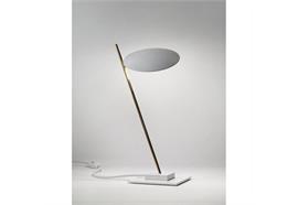 Tischleuchte Lederam T1 LED 17W/2700°K weiss/gold  230V/1400lm H=41 base 15x15cm, dimmbar