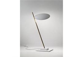 Tischleuchte Lederam T1 LED 17W/2700°K Weiss/Satin  230V/1400lm H=41cm base 15x15 cm
