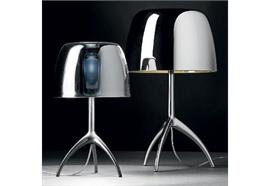 Tischleuchte Lumiere 25th pic.Tavolo cro/champ. m. Dimmer  240V/G9 2x48W H=350 D=200mm