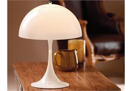 Tischleuchte PANTHELLA Portable Acryl weiss Opal  LED 2.5W 2700K H= 238 D=160 Fuss D=106mm
