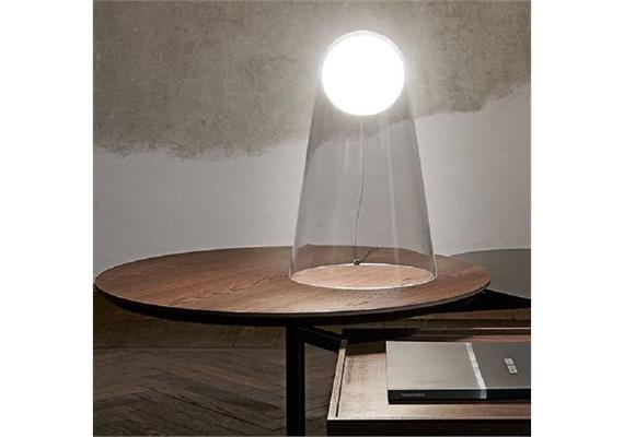 Tischleuchte Satellight LED 8W 2700K weiss/transp.  230V/ H=39cm D= Fuss 24cm 957lm