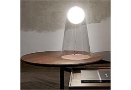 Tischleuchte Satellight LED 8W 2700K weiss/transp.  230V/ H=39cm D= Fuss 24cm 957lm