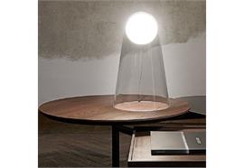 Tischleuchte Satellight LED 8W 2700K weiss/transp.  230V/ H=39cm D= Fuss 24cm 957lm