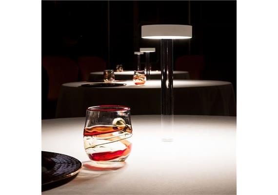 Tischleuchte Tetatet Flüte LED 2W 3000K weiss  4,8V Akku 180lm D=110 H=250mm IP20