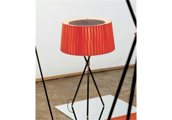 Tischleuchte Tripode M3 beige  7-11W/E14 Stativ schwarz H=50cm D=31cm