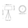 Tischleuchte Tripode M3 beige  7-11W/E14 Stativ schwarz H=50cm D=31cm | Bild 2
