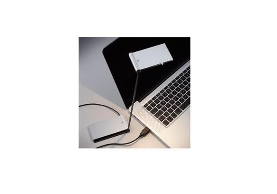Tischleuchte Zett USB alu 2700°K  2 LED 4W 100-240V inkl.USB-Stecker -Trafo