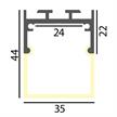 Wand-Decken-Pendelaufbauprofil Line QW für LED alu eloxiert  B=35mm H=44mm L=1000mm | Bild 2
