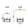 Wand-Deckenaufbauprofil Top 32/Top 48 für LED alu eloxiert  B=19.5 L=4000mm | Bild 2