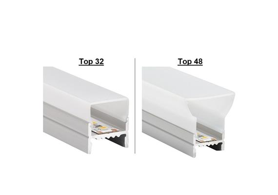 Wand-Deckenaufbauprofil Top 32/Top 48 für LED alu eloxiert  B=19.5 L=4000mm
