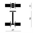 Wand-Deckenleuchte Componi75 Due nickel satiniert  240V/G9 2x60W HG / H=11.5 T=16 B=27 | Bild 2