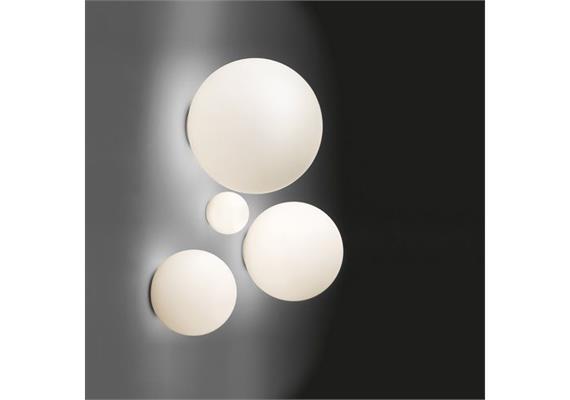 Wand- Deckenleuchte Dioscuri 35 weiss  230V 1x8W o. 1x150W E27 G95 AGL