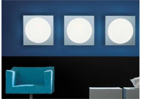 Wand-Deckenleuchte GIO 30 P-PL Kristall blau  240V/1x60W E 27 30x30 Weiss