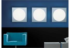 Wand-Deckenleuchte GIO 30 P-PL Kristall blau  240V/1x60W E 27 30x30 Weiss