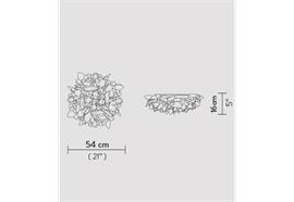 Wand- Deckenleuchte Veli 54cm Foliage weiss  240V E27 2 x12W Led D=54cm H=16cm IP20