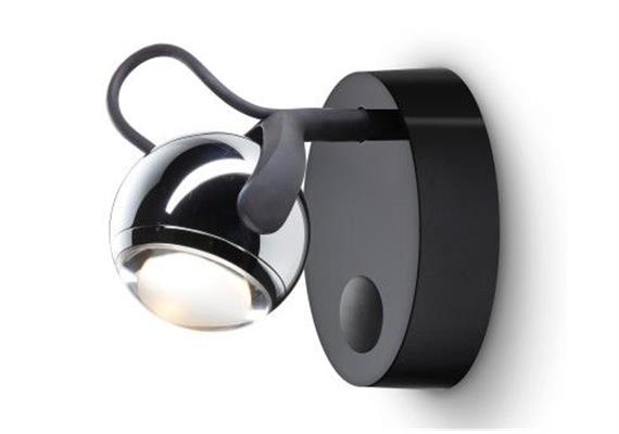 Wand- Leseleuchte Falling Star Wall round DIM  LED 8W chrom/schwarz/schwarz/schwarz Linse