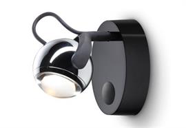 Wand- Leseleuchte Falling Star Wall round DIM  LED 8W chrom/schwarz/schwarz/schwarz Linse