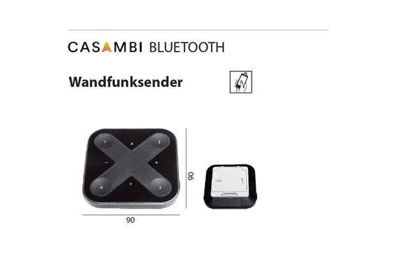 Wand-Tischfunksender Casambi Xpress schwarz  Batterie / L=90 B=90 H=12 / IP20