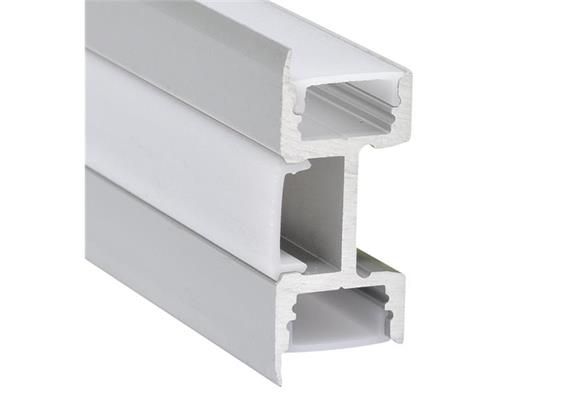 Wandaufbauprofil Wall 49 43.5mm für LED alu eloxiert  ohne Lasche 35.5mm B=18mm L=1000mm