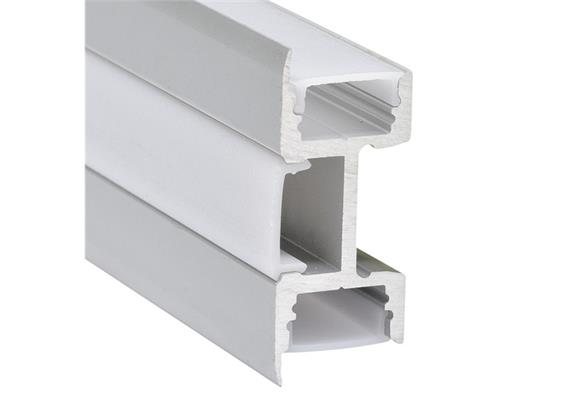 Wandaufbauprofil Wall 49 43.5mm für LED alu eloxiert  ohne Lasche 35.5mm B=18mm L=4000mm