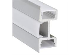 Wandaufbauprofil Wall 49 43.5mm für LED alu eloxiert  ohne Lasche 35.5mm B=18mm L=4000mm