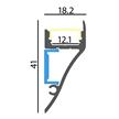 Wandaufbauprofil Wall 50 indirekt für LED alu eloxiert  B=18.2mm H=41 L=2000mm | Bild 2