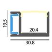 Wandaufbauprofil Wall 56 Wallwasher für LED alu eloxiert  B=30.8mm H=19.5 L=1000mm | Bild 2