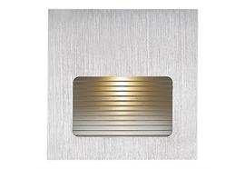 Wandeinbauleuchte LED aluminium gebürstet 2700°K  230V/ LED 2.5W /700mA /AS=65x65mm