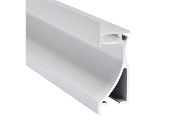 Wandeinbauprofil Wall 53 76mm für LED alu eloxiert  ohne Lasche 60mm B=26.2mm L=4000mm