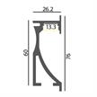 Wandeinbauprofil Wall 53 76mm für LED alu eloxiert  ohne Lasche 60mm B=26.2mm L=4000mm | Bild 2