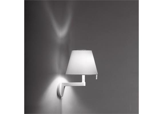 Wandlampe Melampo Parete Aluminiumgrau dim  230V 1x6W o. 1x46W E14 H=250mm/D=300mm