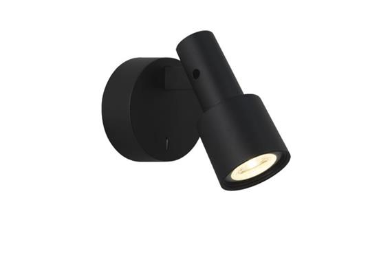 Wandleseleuchte SARA Snooze Surf1.0 schwarz  230V GU10 max. 5W / D=55mm T=115mm IP20