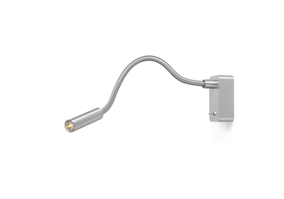 Wandleseleuchte Scar-Led 1.2W WW alu-alu  230V/ 1FDS LED Warmweiss, 25° Lichtkegel