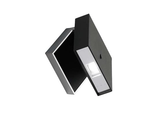 Wandleuchte Alpha, schwenkbar, alu, sw  LED WC, 2.1W, L+H= 12cm
