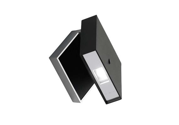Wandleuchte Alpha, schwenkbar, alu, sw  LED WC, 2.1W, L+H= 12cm